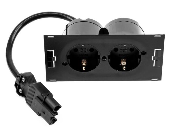 Врізний блок розеток Bachmann Due 230+USB-AC зарядне. Захисна кришка