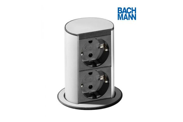 Висувний блок розеток Bachmann Elevator 2x220. Під нержавіючу сталь