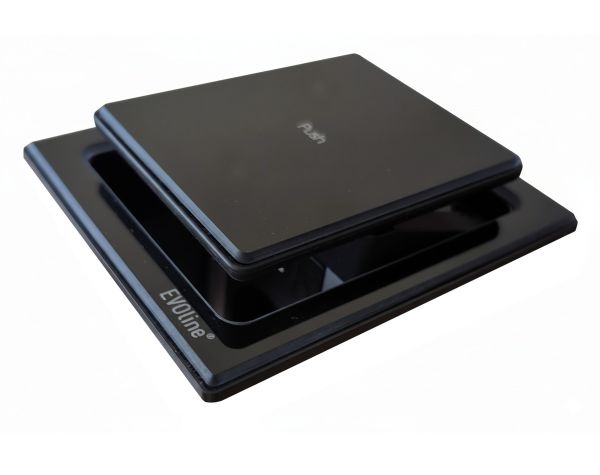 Висувний блок EVOline Port Push 3x220+USB-A. Чорне скло