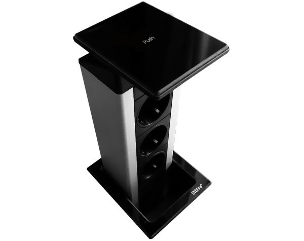 Выдвижной блок EVOline Port Push 3x220+USB-A. Черное стекло