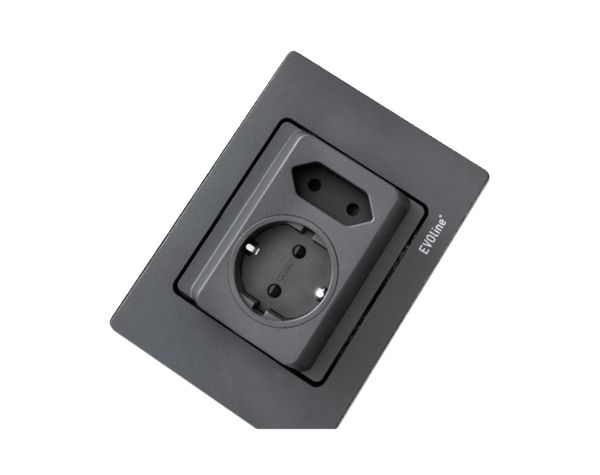 Поворотний блок розеток EVOline Spin 220 (Schuko) + 220 (Euro)