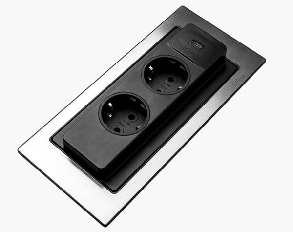 Блок розеток, що обертається EVOline BackFlip 2x230+USB-C зарядне