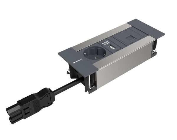 Врезная розетка IB Connect Intro 230+USB-A+RJ45