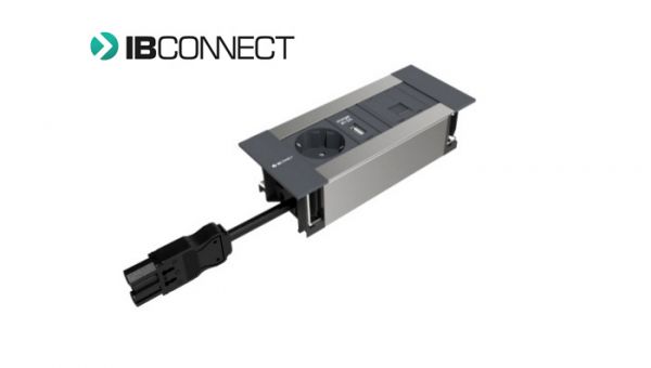 Врізний блок розеток IB Connect Intro 220+USB-зарядне+RJ45