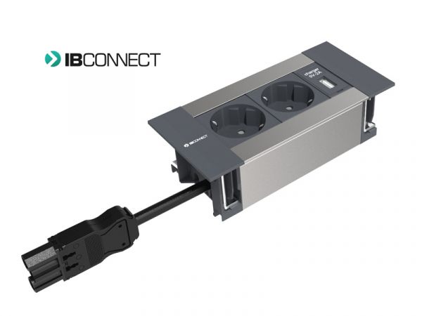 Врезной блок розеток IB Connect Intro 2x220+USB-зарядное