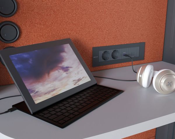 Врізний блок розеток IB Connect Intro 230+USB-зарядне+RJ45