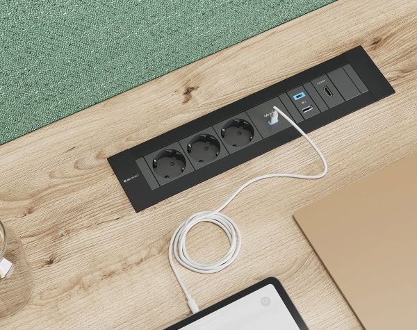Врізний блок розеток IB Connect Intro 2x230+USB-A зарядне
