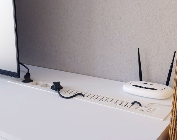 Врізний блок розеток IB Connect Intro 230+USB-зарядне+RJ45