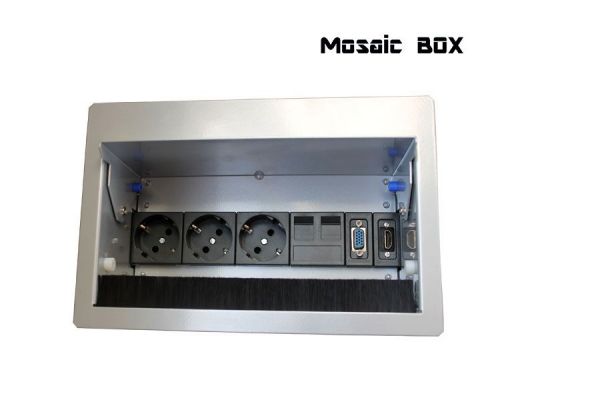 Блок розеток Mosaic Box 3x220+2xRJ45+VGA+HDMI