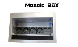 Блок розеток Mosaic Box 4x230+2xRJ45