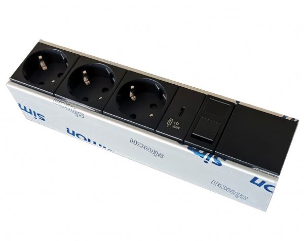 Блок накладной Simon Ofiblock Compact 3x230+USB-C 20W +1xRJ45