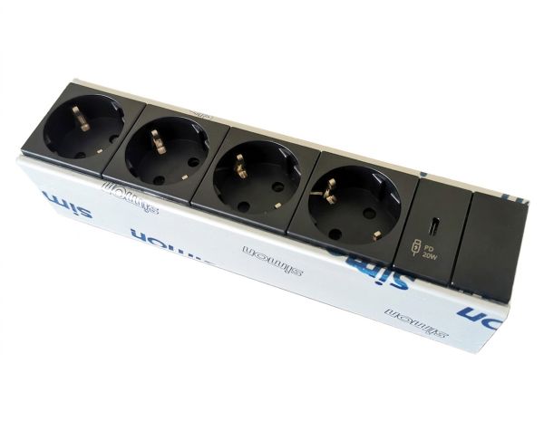 Блок накладной Simon Ofiblock Compact 4x230+USB-C 20W 