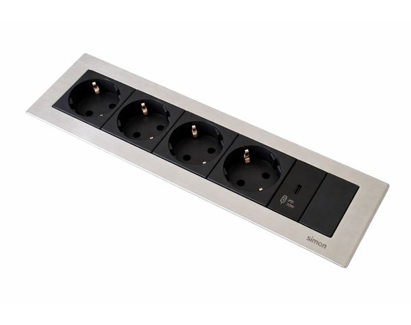 Врізний блок Simon Ofiblock Line 4x230+USB-C 20W 