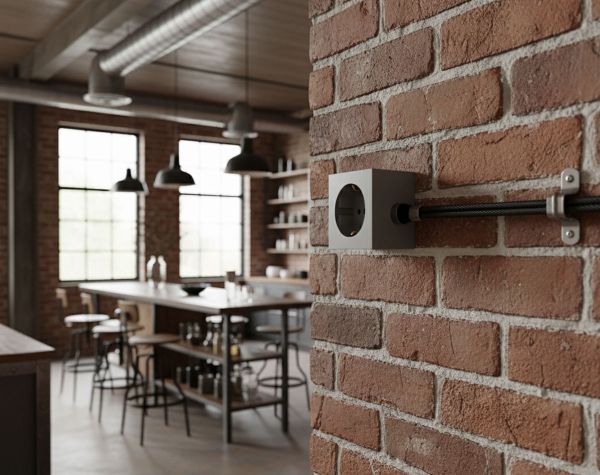 Накладна настінна розетка Simon S55 1x220