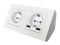 Кутовий блок розеток Simon 55 CornerBox 2x220+USB-AA зарядне