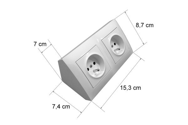Угловой блок Simon CornerBox Gl 4x220. Французский стандарт розеток