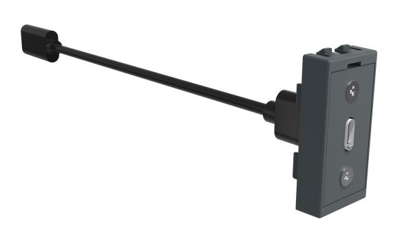 Накладной блок розеток Prisma 2x220+USB-зарядное + Keystone. Поворот крышки на 90°