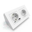 Угловая розетка Simon 55 CornerBox 2x230+USB-AC зарядное