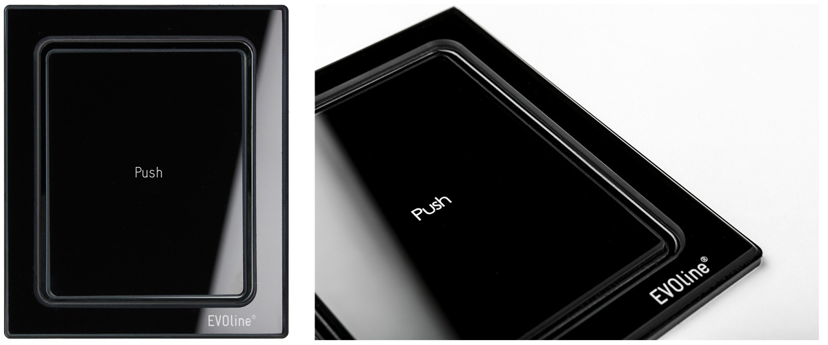 evoline port push black glass